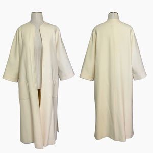 50s Vintage Long Line Wool Swing Trench Coat | Size Large